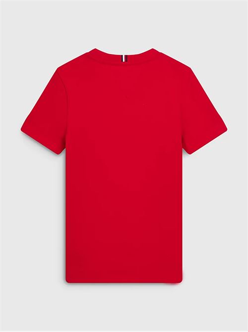 T-shirt rossa con logo TOMMY HILFIGER | KB0KB08027JXNL##
